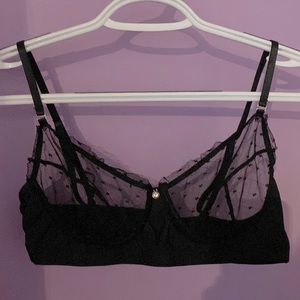 😈Sexy black lace and rhinestone bra😈